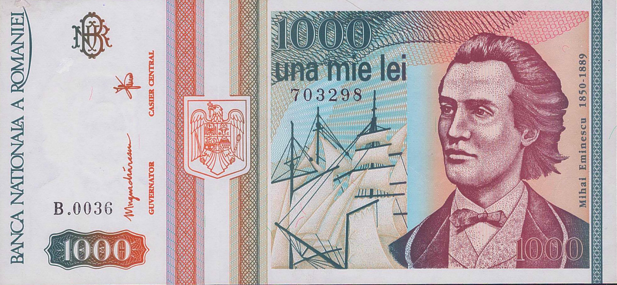 Romania 1000 1992 UNC P-102